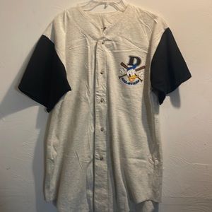 Vintage Rare Mickey Unlimited Disney Donald Duck Varisty Baseball Jersey Sz M